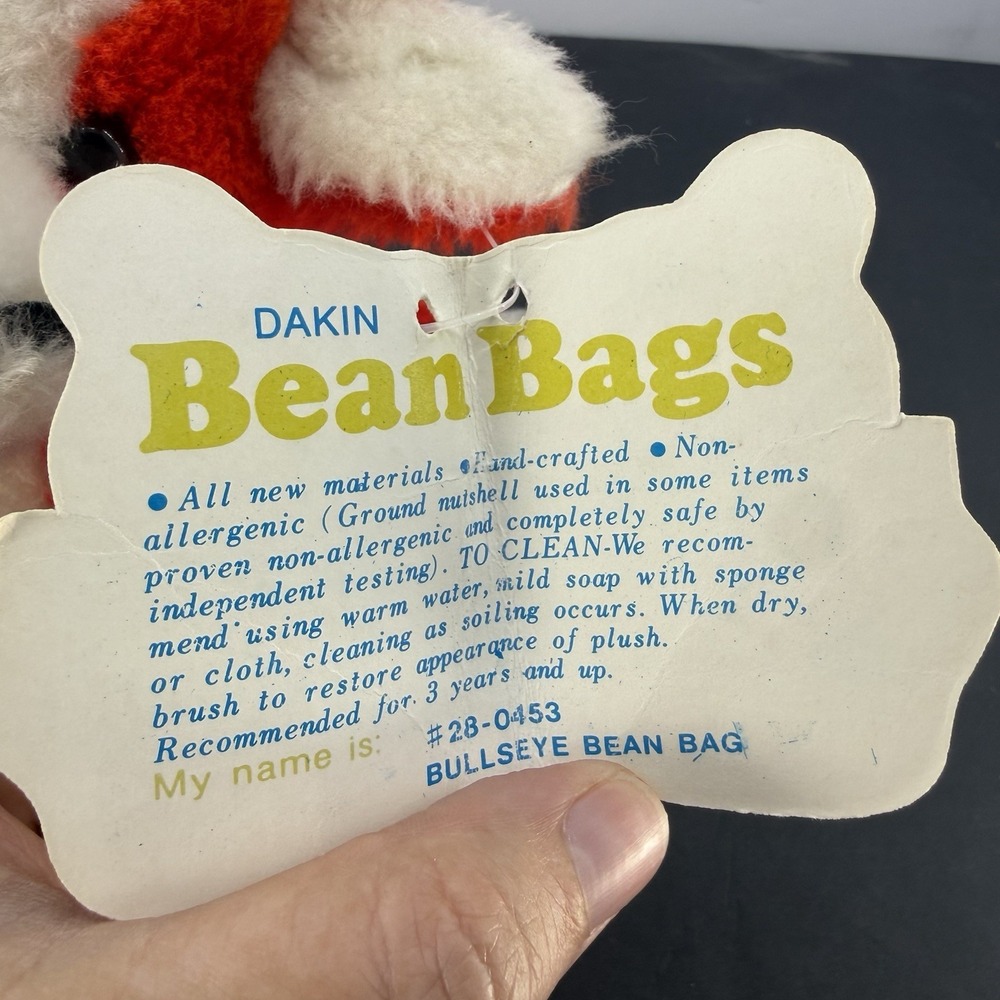 Vintage 1978 R. Dakin Bullseye Bean Bag Dream Red Bull Cow Stuffed Animal Toy - Picture 4 of 8